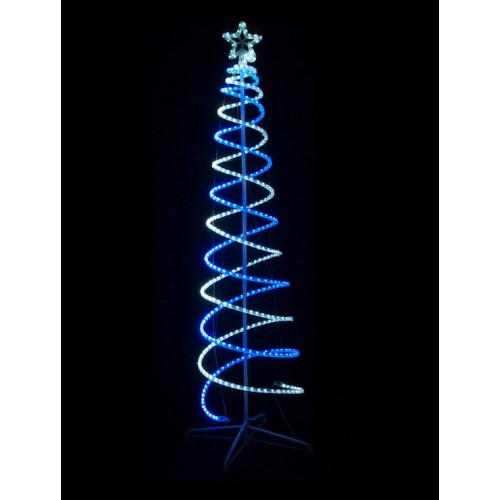 2.1M LED Double Spiral Tree Blue And White Christmas Display